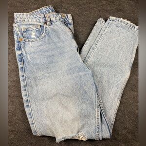 Zara high rise distressed mom Jean